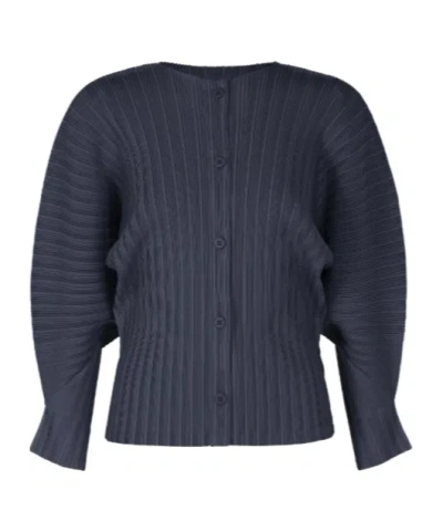 Issey Miyake Long-sleeved Cardigan In Black