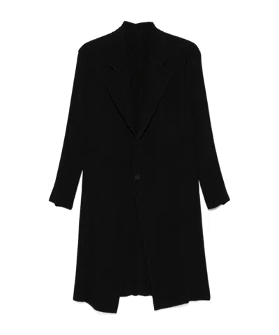 Issey Miyake Long-sleeved Cardigan In Black