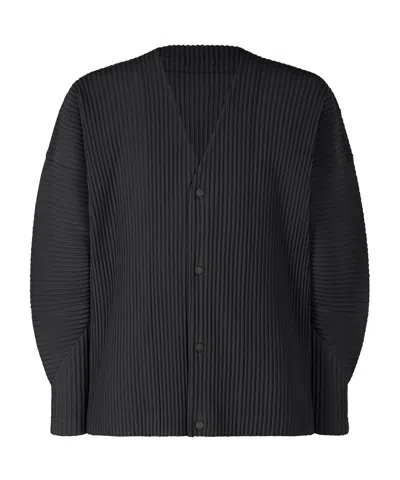 Issey Miyake Long-sleeved Cardigan In Black