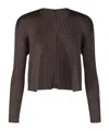Issey Miyake Monthly Colors March Midi Dress And Cardigan In Brown