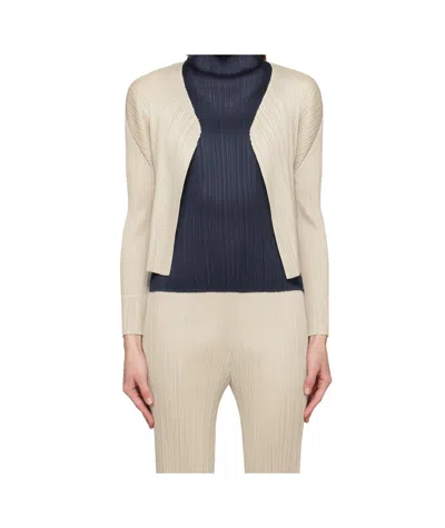 Issey Miyake Long-sleeved Cardigan In Nude