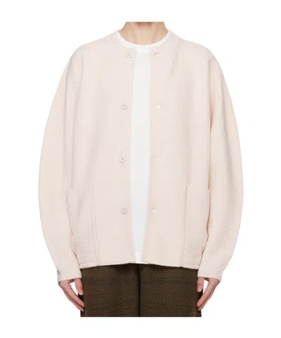 Issey Miyake Long-sleeved Cardigan In Pink