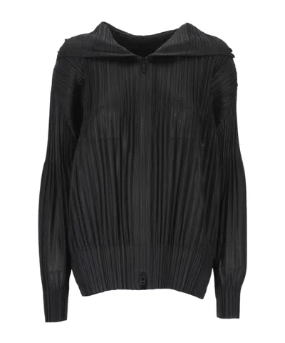 Issey Miyake Long-sleeved Casual Jacket In Black