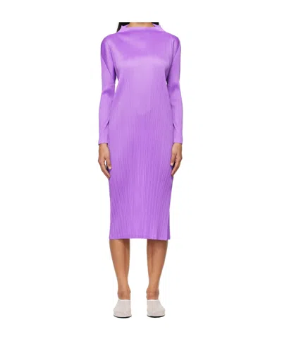 Issey Miyake Purple Monthly Colors September Midi Dress In 80 Light Purple