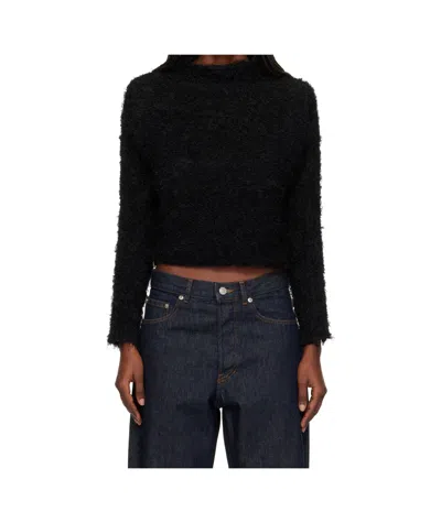 Issey Miyake Long-sleeved Drop-shoulder Sweater In Black