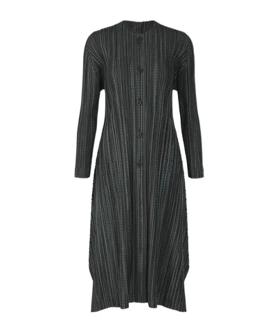 Issey Miyake Long-sleeved Long Cardigan In Black