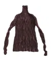 Issey Miyake Long-sleeved Pleated Blouse In Black