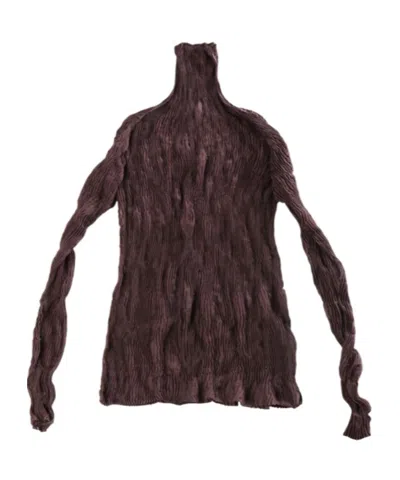 Issey Miyake Long-sleeved Pleated Blouse In Black
