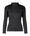 Issey Miyake Black Rib Pleats January Cardigan In Black