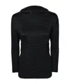 Issey Miyake Suede-like Pleats Top In Black In Black