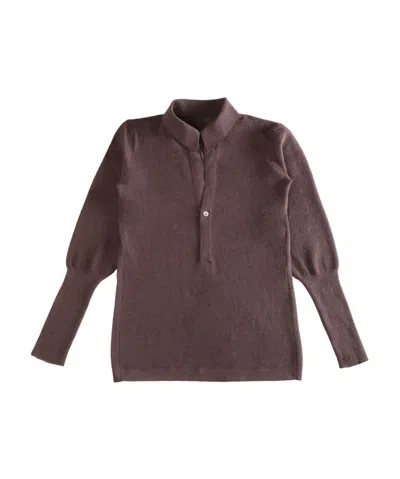 Issey Miyake Long-sleeved Sweater In Brown