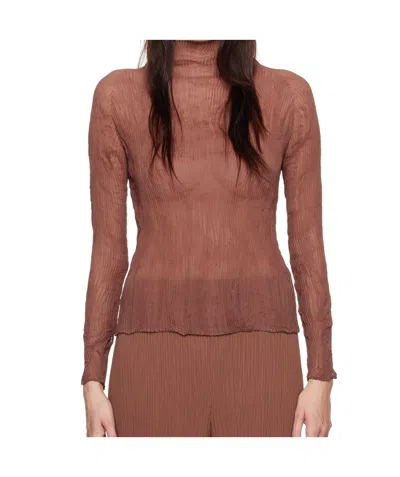 Issey Miyake Long-sleeved Sweater In Brown