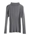 Issey Miyake Pleated Mock-neck Top