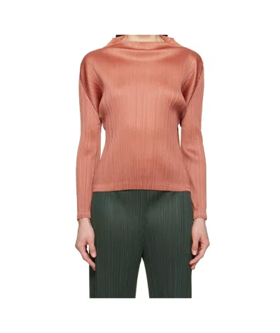 Issey Miyake Long-sleeved Tops In Pink