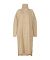 Issey Miyake Long-sleeved Wool Coat In Nude