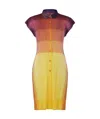 Issey Miyake Long Yellow Button-up Pleated Shirt In Yellow