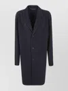 Issey Miyake Longline Notch Lapel Ribbed Coat In Black