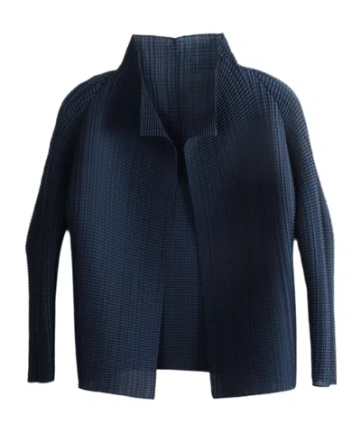 Issey Miyake Long-sleeve Cardigan In Blue