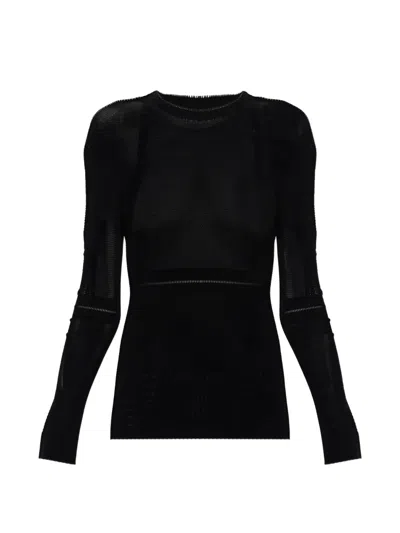 Issey Miyake Long-sleeve Top In Black