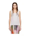 Issey Miyake Low Round Neck Design Vest In Multicolor