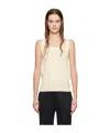 Issey Miyake Low Round Neck Design Vest In White