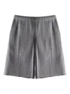 Issey Miyake Lucid Pleats Elastic-waist Shorts In Gray