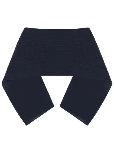 Issey Miyake Pleated Scarf In Blue