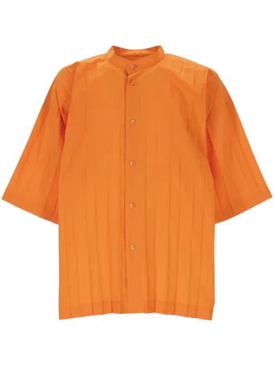 Issey Miyake Man Orange Short Sleeve Shirt