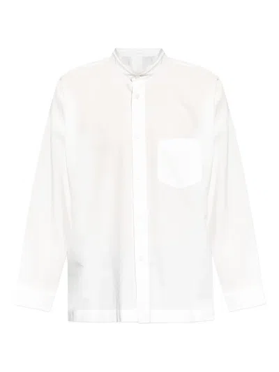 Issey Miyake Mandarin-collar Pocket Shirt In White