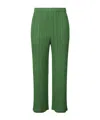 Issey Miyake March Pleated Wide-leg Trousers In Green