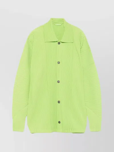 Issey Miyake March Shirt Jacket Drawstring Hem In Green