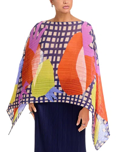 Issey Miyake Market Madame Poncho Top In Multi
