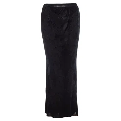 Pre-owned Issey Miyake , Maxi Lace Skirt In Black