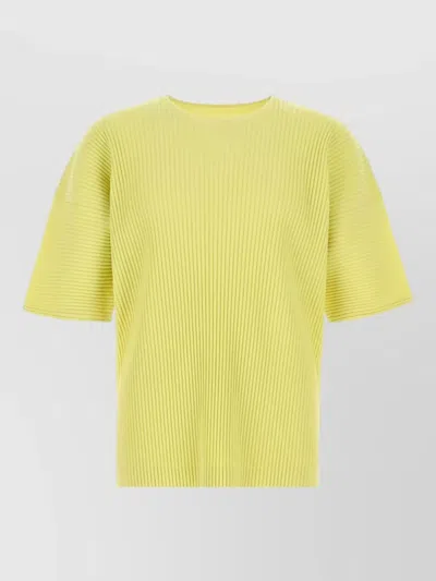 Issey Miyake May Knitwear Short Sleeves Round Neck In Yellow