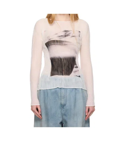 ISSEY MIYAKE MAY SHADOW STUDY CHIFFON TWIST SHIRT