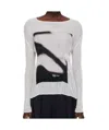 Issey Miyake May Shadow Study Chiffon Twist T-shirt In Gray