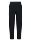 Issey Miyake Pleated Tapered Fit Casual Pants With Elastic Waistband In Black