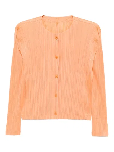 Issey Miyake Mc August Pleated Shirt In Orange
