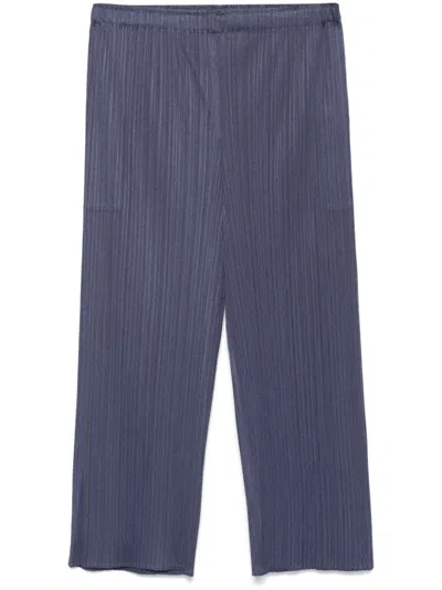 Issey Miyake Navy Monthly Colors August Trousers In Blue