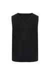 Issey Miyake Basics Pleated Vest In Black