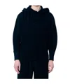 Issey Miyake Pleated Hooded Sweatshirt In Black