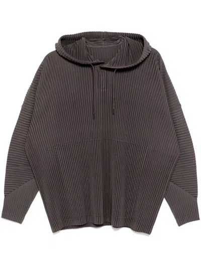 Issey Miyake Mc November Pleated Hoodie In Neutrals