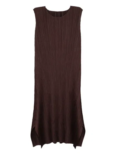 Issey Miyake Mc-july Dress In Brown