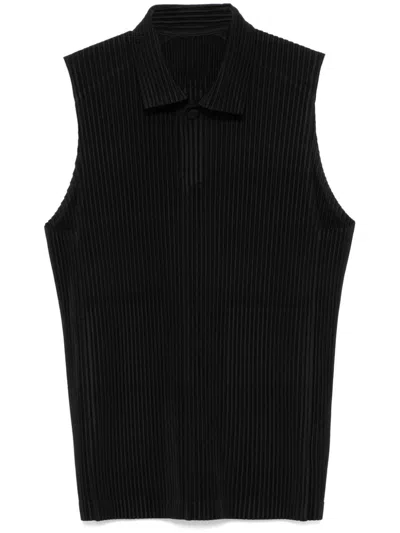 Issey Miyake Mc July Polo Shirt In Black