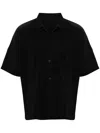 Issey Miyake Black Mc April Textured Shirt In Black  