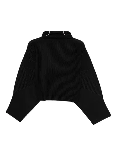 Issey Miyake Mc June Pleated High-neck T-shirt In Black
