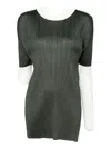 Issey Miyake Mc June Pleated Top In Green