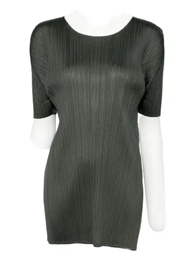 Issey Miyake Mc June Pleated Top In Green