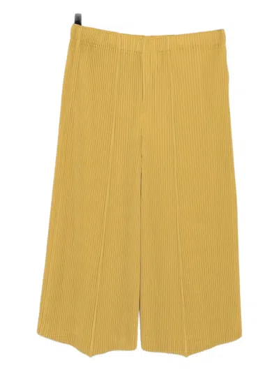 Issey Miyake Mc June Pleated Trousers In Yellow