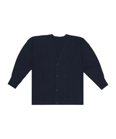 Issey Miyake Mc March Plissé Cardigan In Black